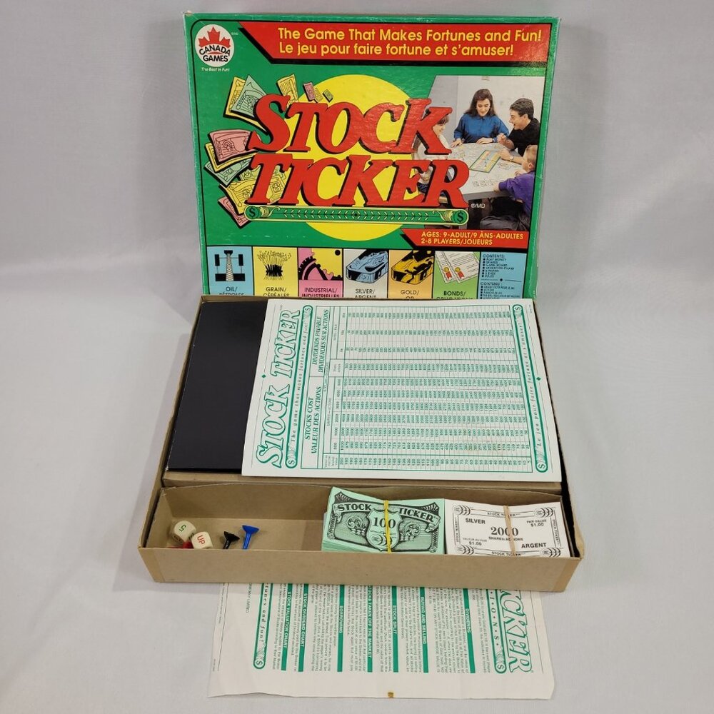 Stock Ticker Vintage Financial Trading Board Game by Canada Games